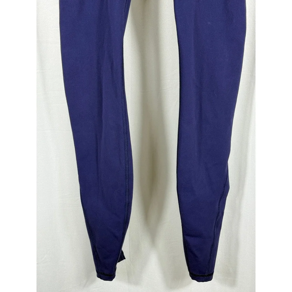 Lululemon Athletica Women Royal Blue Lattice Mesh High Rise Leggings Size 4‎